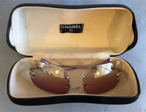 chanel vintage sunglasses rimless|second hand chanel sunglasses.